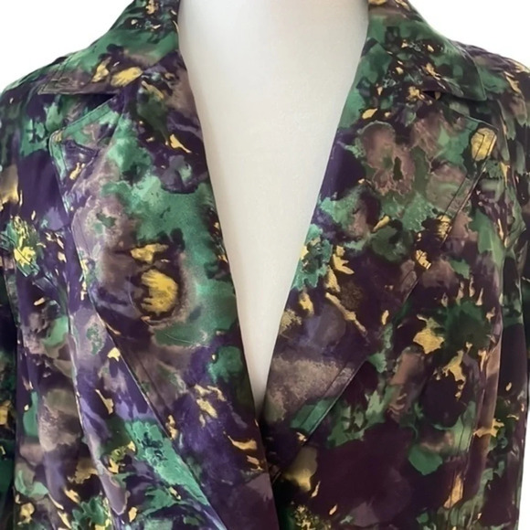 New Stunning‎ Roaman's Purple, Green & Gold Floral Plus Size Coat 14W - Picture 2 of 10